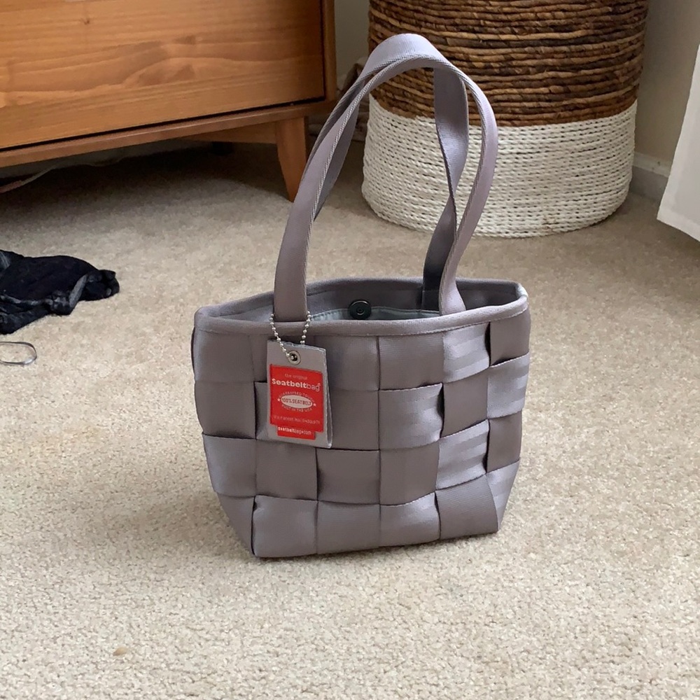 Gray seatbelt bag